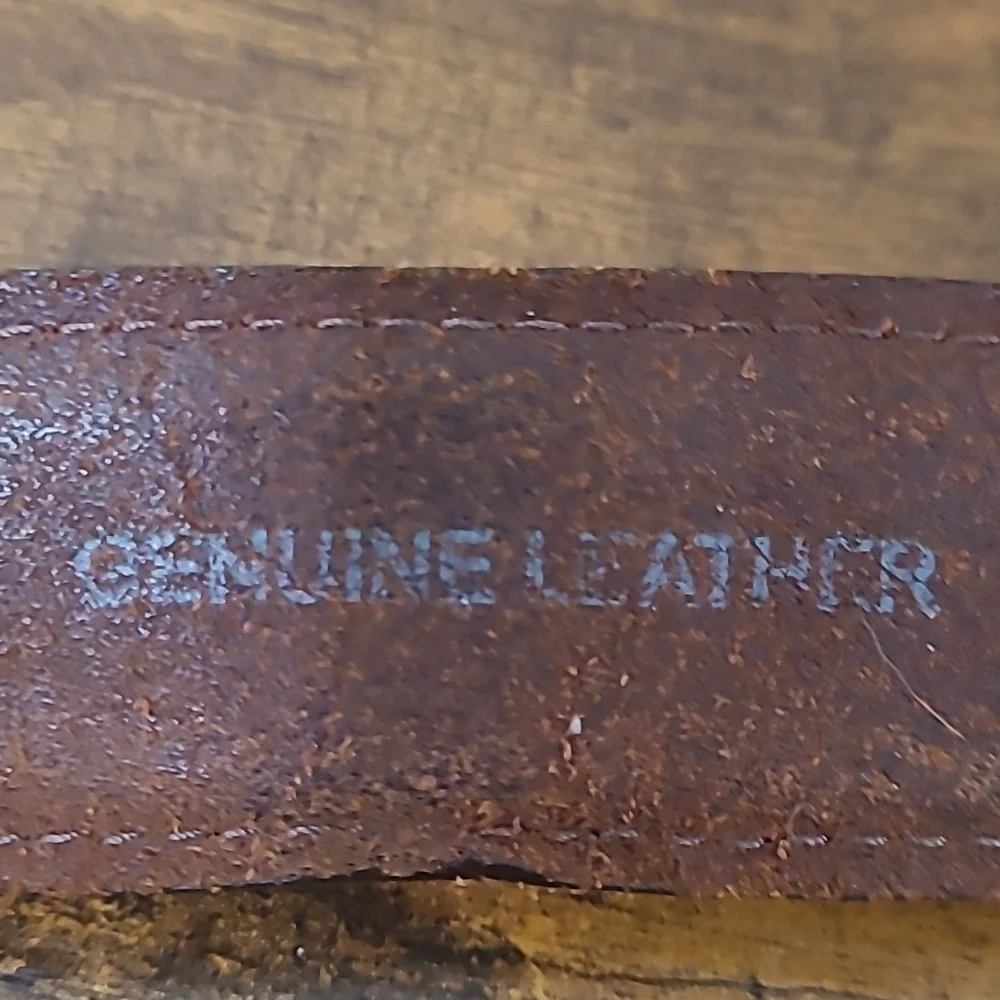 Columbia Dark Brown Leather Belt with Silver Hardware size 34